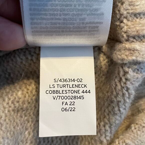 Gap Cozy Turtleneck Sweater Dress Oatmeal Tan Knit Long Sleeve Mini XL - Picture 5 of 5